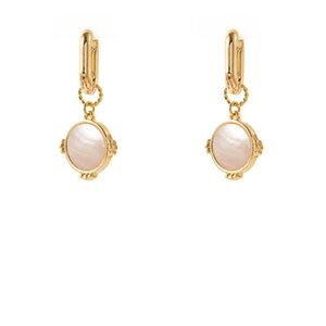 Round Shell Dangling Hoops